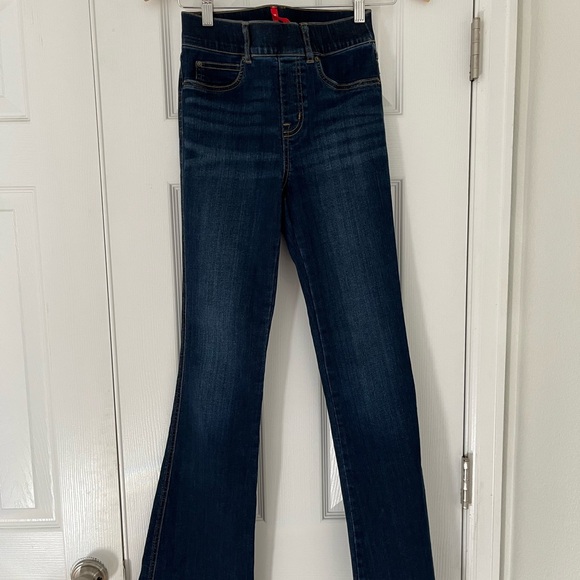 SPANX High Rise Dark Blue Flare Jeans - Picture 1 of 3